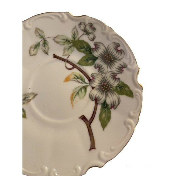 Vintage UCAGCO China Saucer Dogwood Pattern Gold Trim Japan 5.5" - Picture 1 of 6